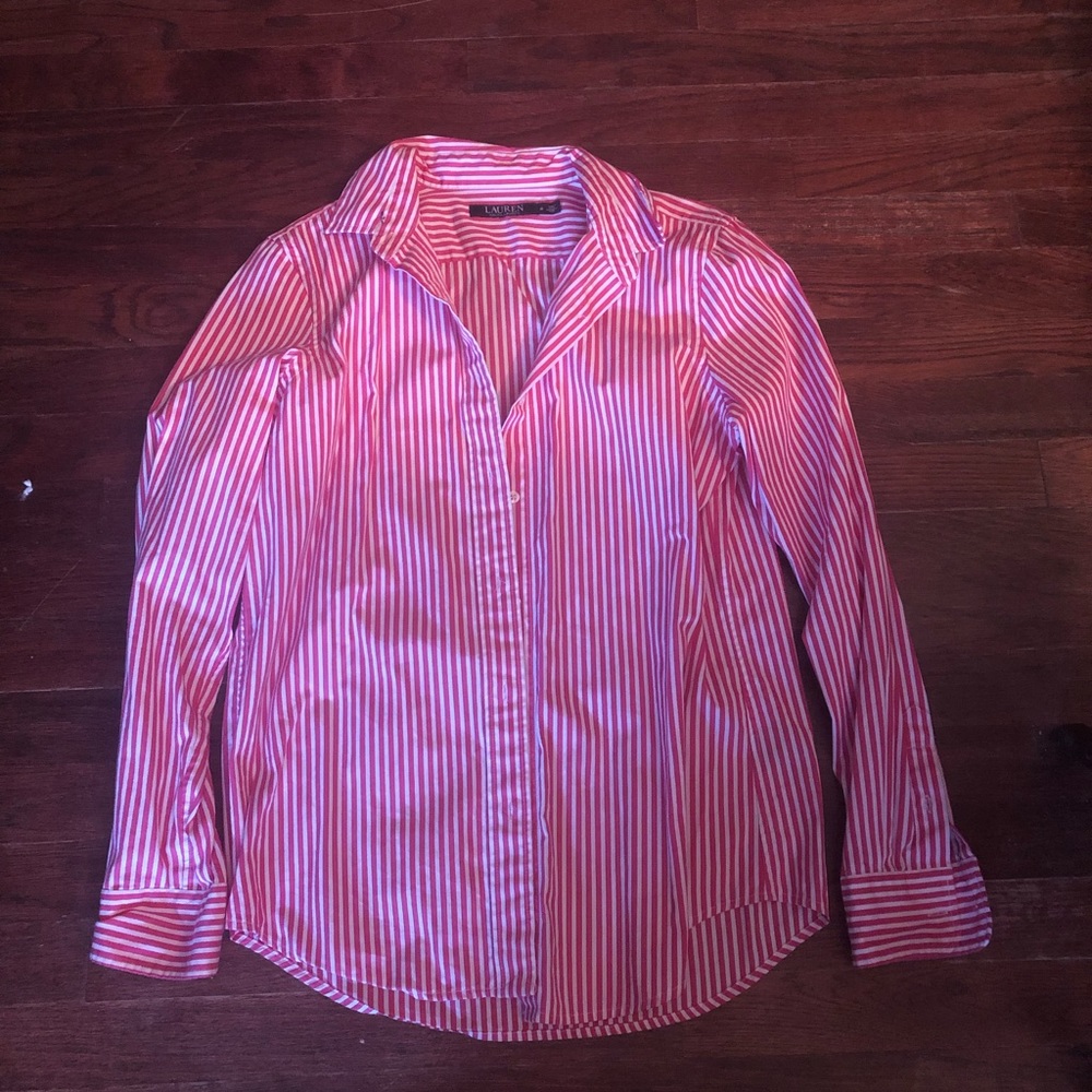 Ralph Lauren pink stripe shirt